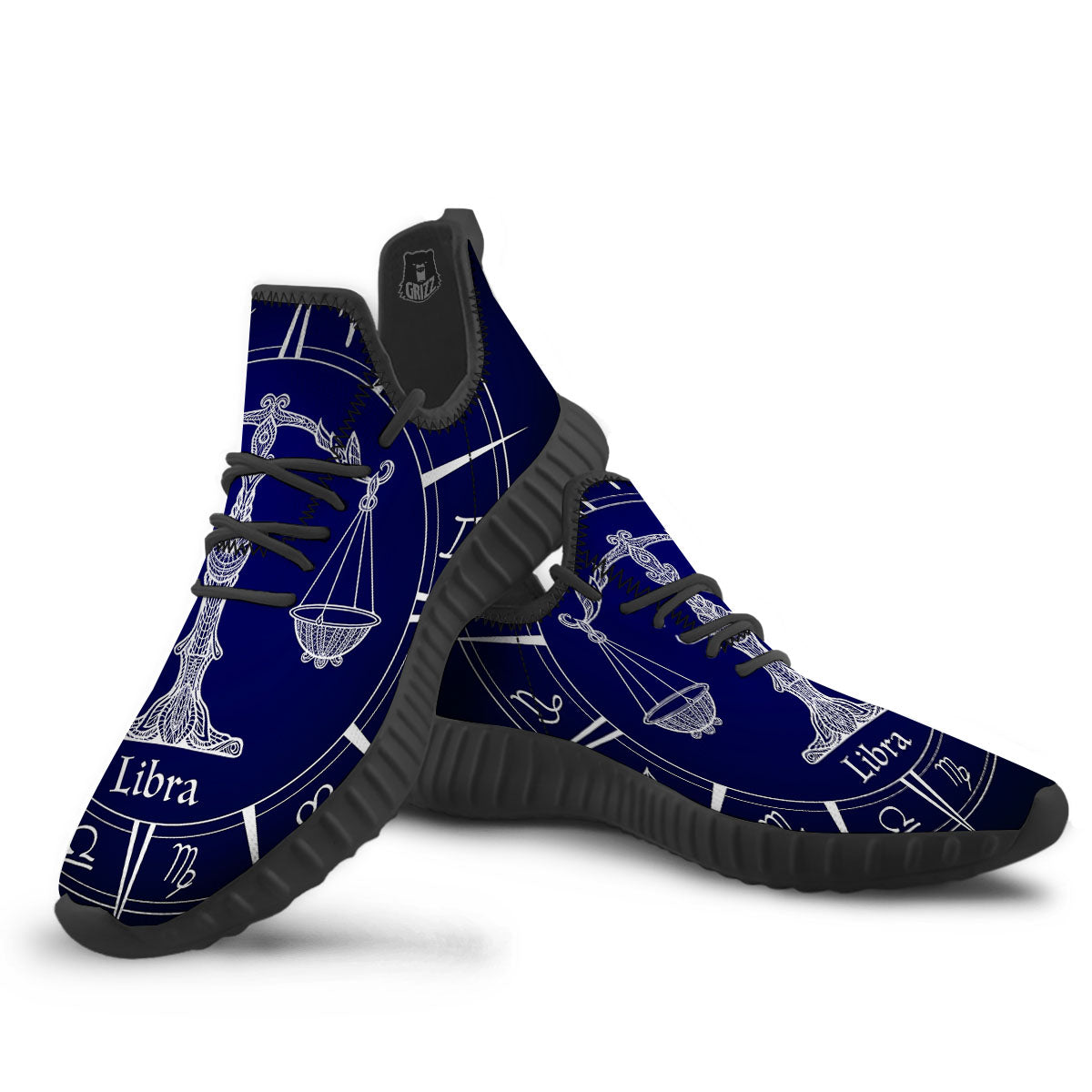 Astrological Libra Signs Libra Print Black Walking Shoes-grizzshop