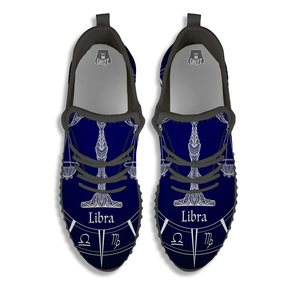 Astrological Libra Signs Libra Print Black Walking Shoes-grizzshop