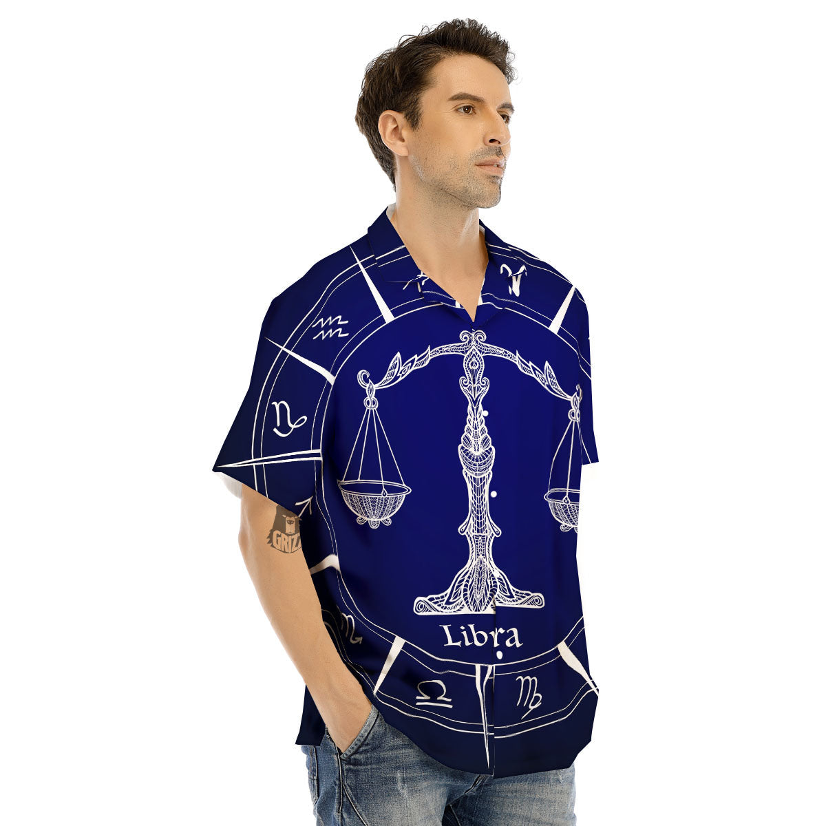 Astrological Libra Signs Libra Print Men's Hawaiian Shirt-grizzshop