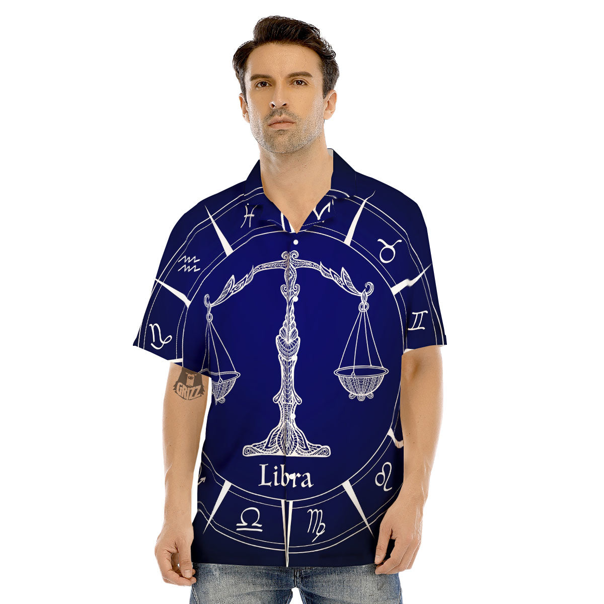 Astrological Libra Signs Libra Print Men's Hawaiian Shirt-grizzshop