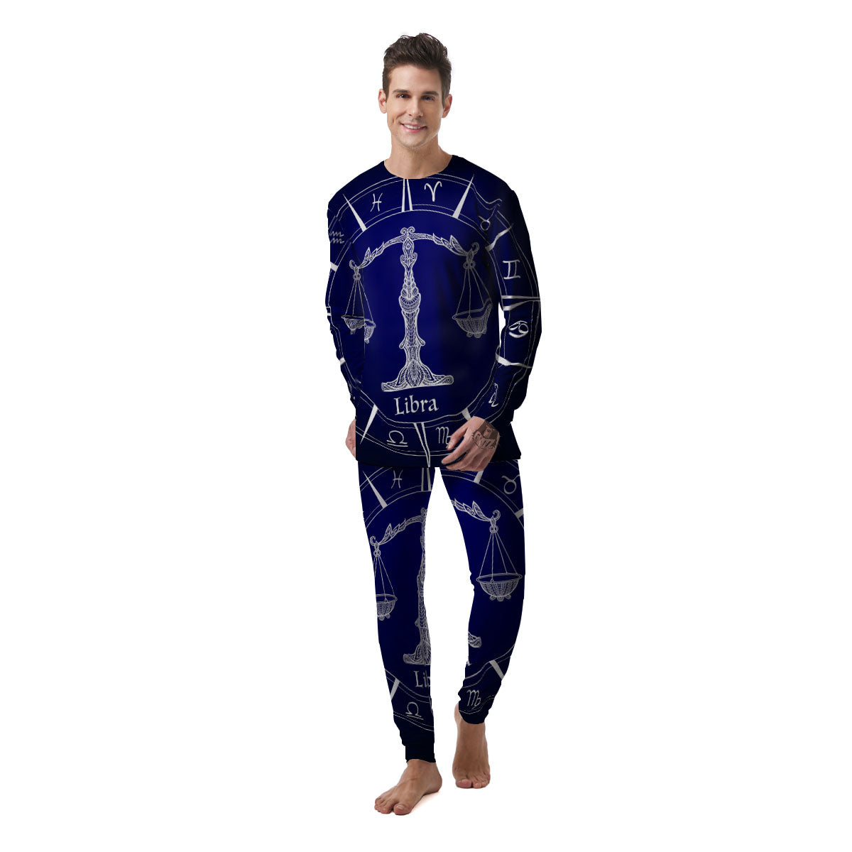 Astrological Libra Signs Libra Print Men's Pajamas-grizzshop