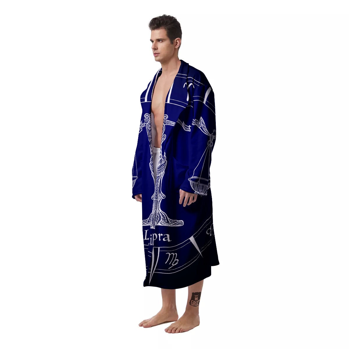 Astrological Libra Signs Libra Print Men's Robe-grizzshop