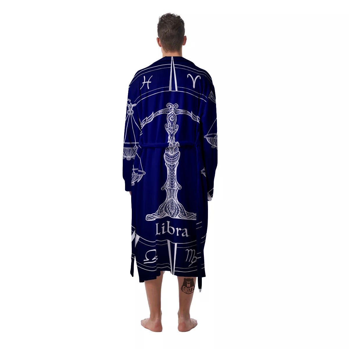 Astrological Libra Signs Libra Print Men's Robe-grizzshop