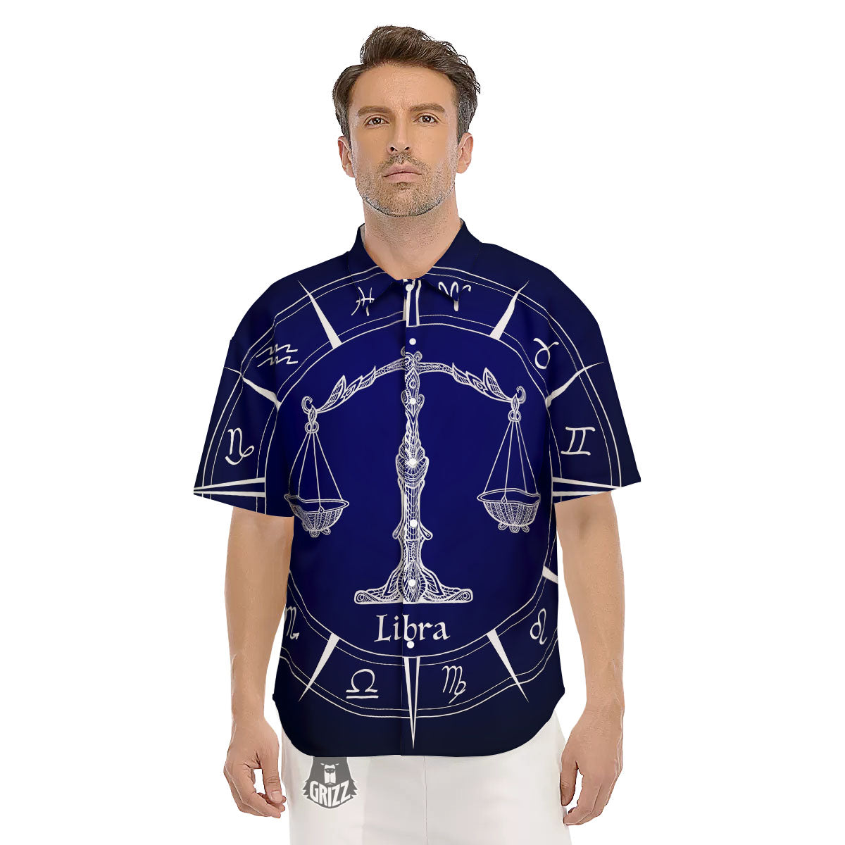 Astrological Libra Signs Libra Print Men's Short Sleeve Shirts-grizzshop