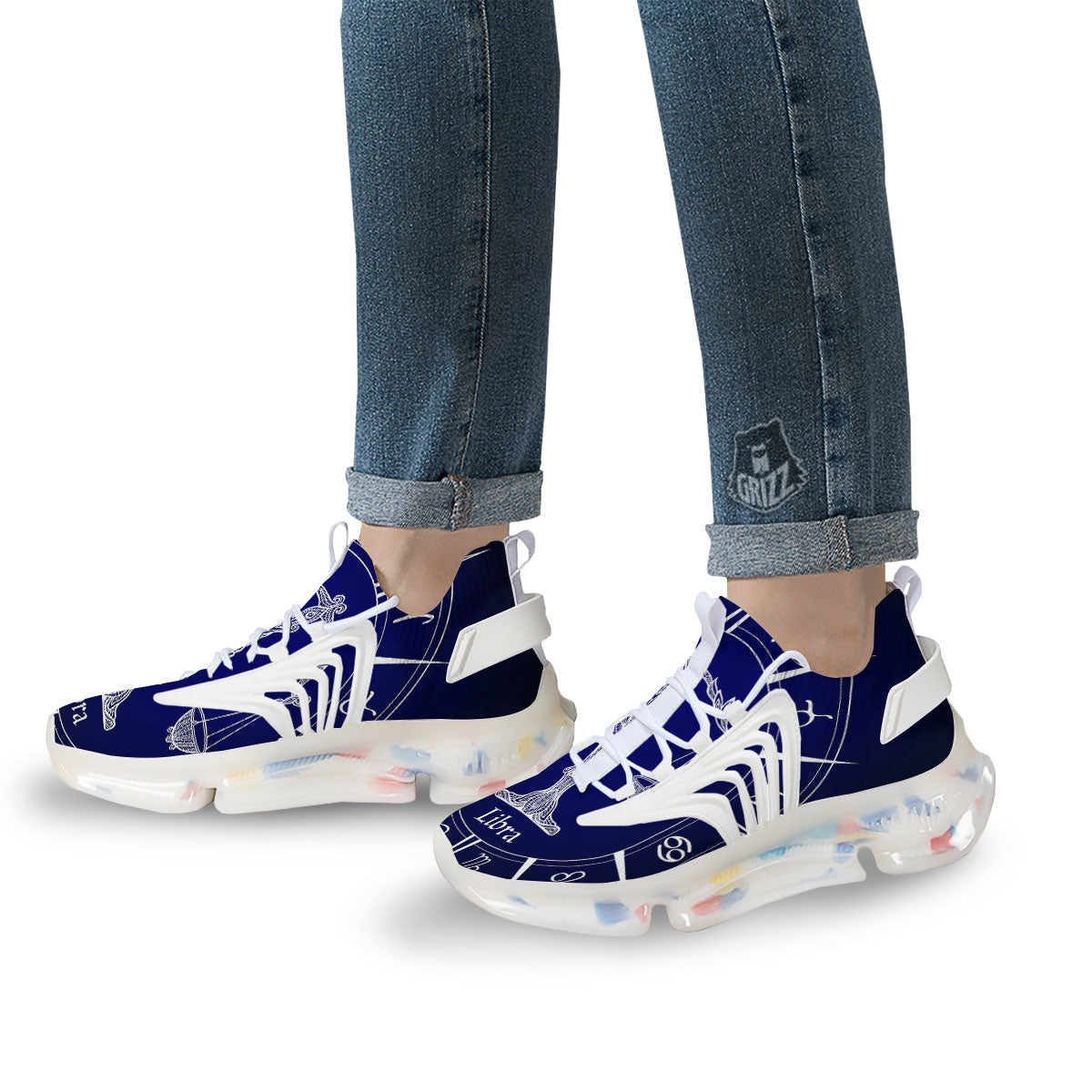 Astrological Libra Signs Libra Print White Gym Shoes-grizzshop