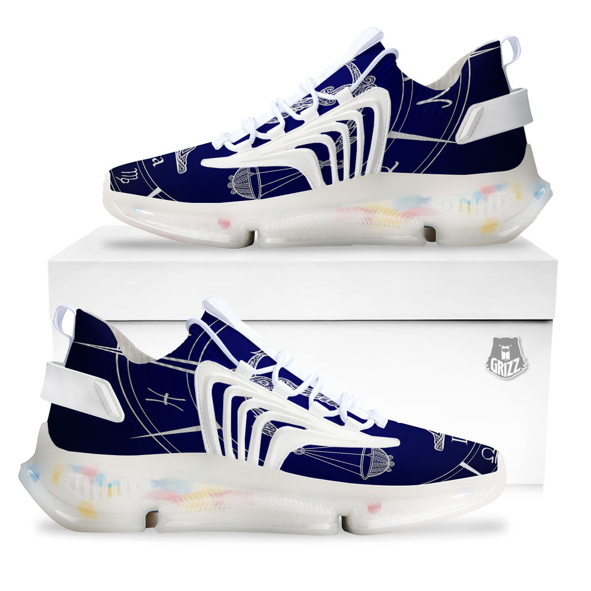 Astrological Libra Signs Libra Print White Gym Shoes-grizzshop