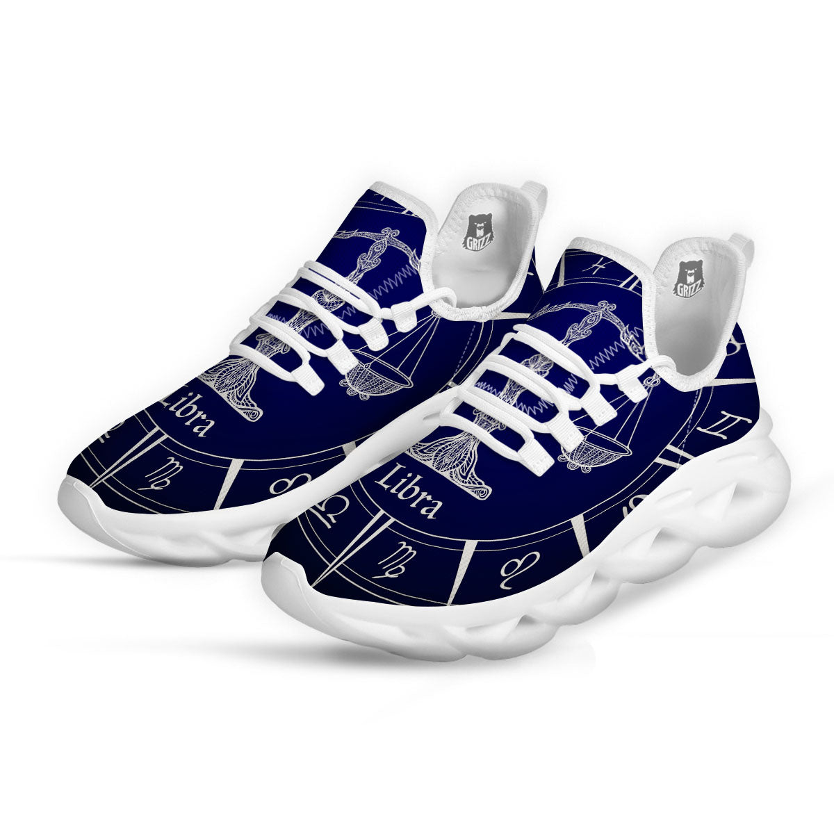 Astrological Libra Signs Libra Print White Running Shoes-grizzshop