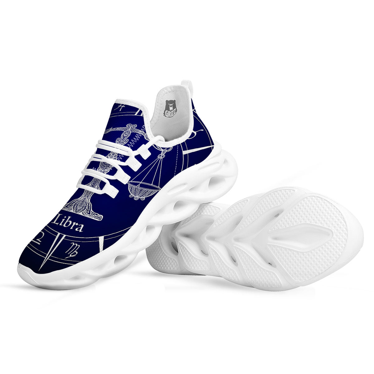 Astrological Libra Signs Libra Print White Running Shoes-grizzshop