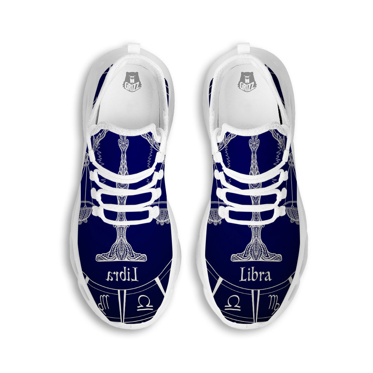 Astrological Libra Signs Libra Print White Running Shoes-grizzshop