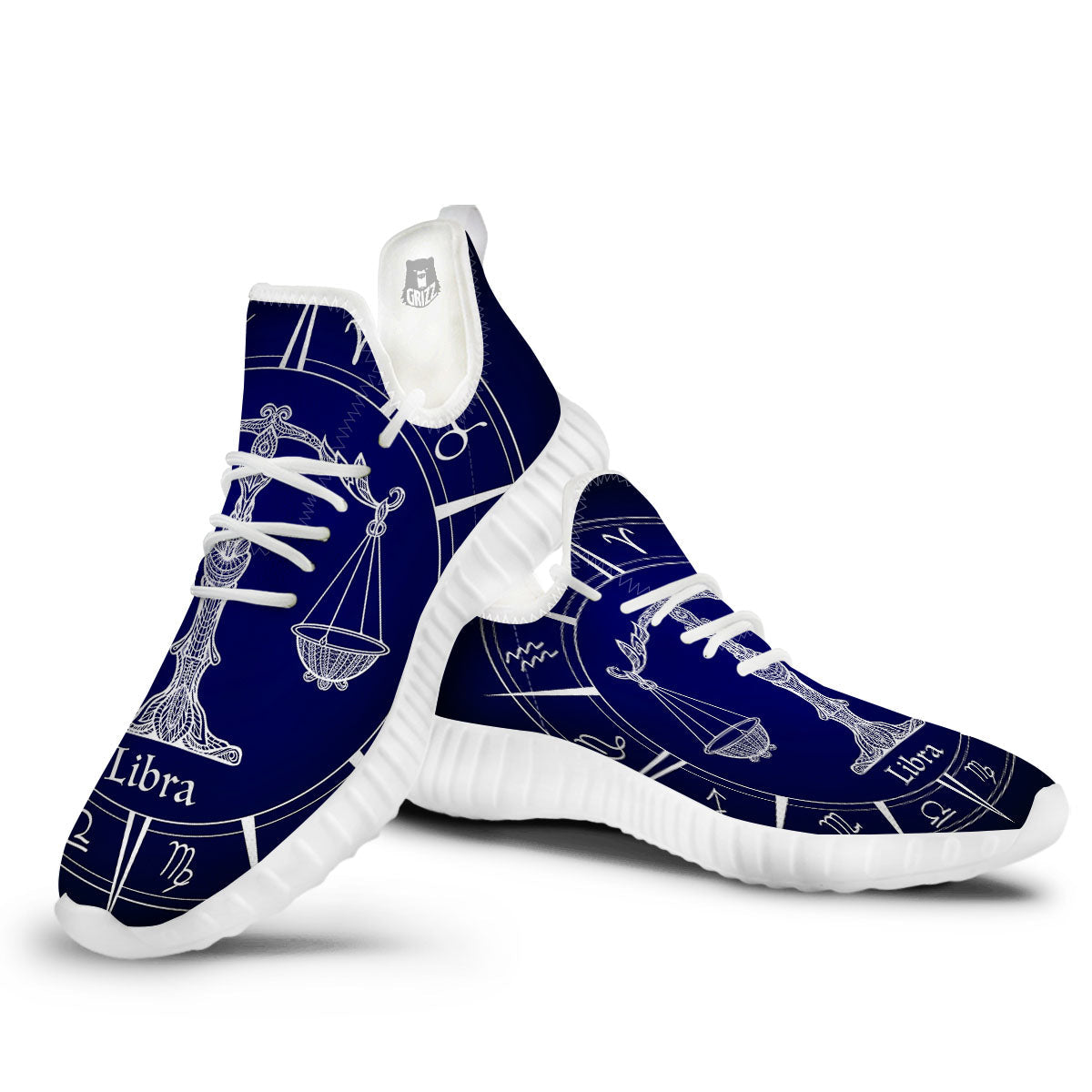 Astrological Libra Signs Libra Print White Walking Shoes-grizzshop