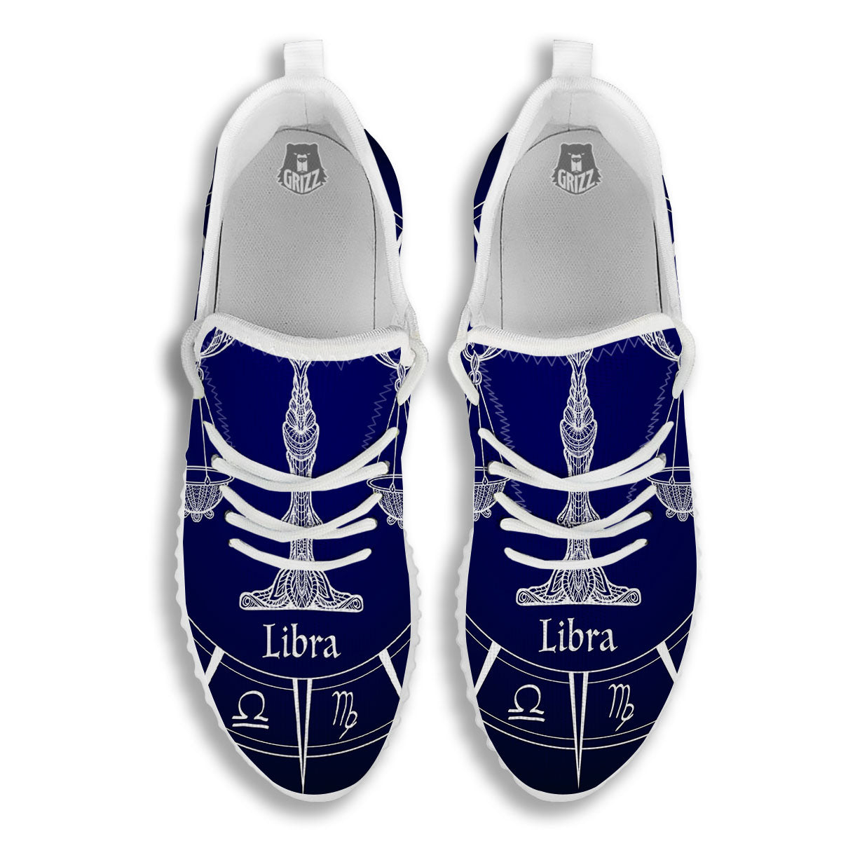 Astrological Libra Signs Libra Print White Walking Shoes-grizzshop