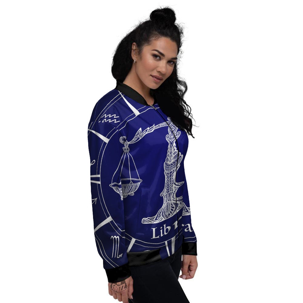 Astrological Libra Signs Libra Print Women's Bomber Jacket-grizzshop