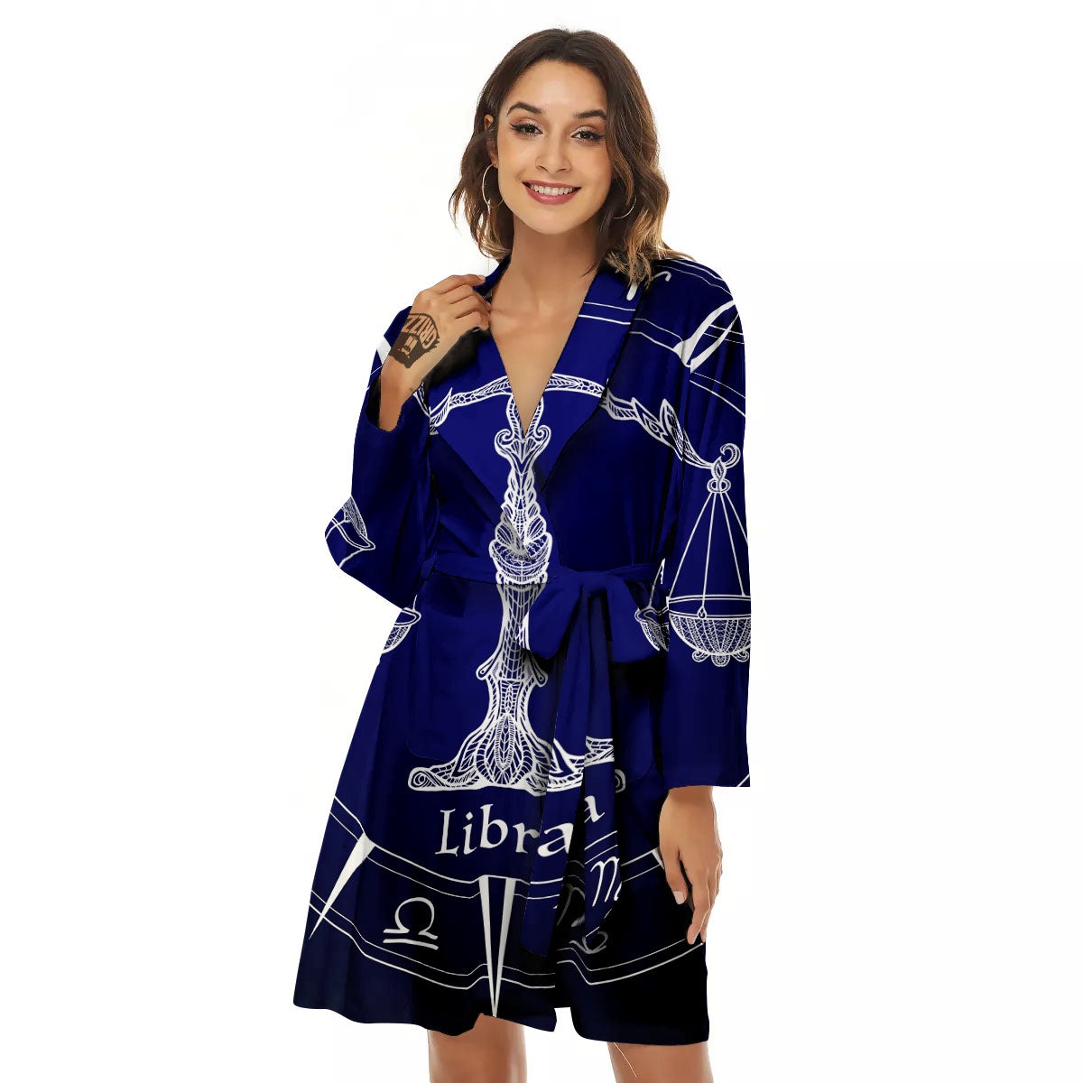 Astrological Libra Signs Libra Print Women's Robe-grizzshop