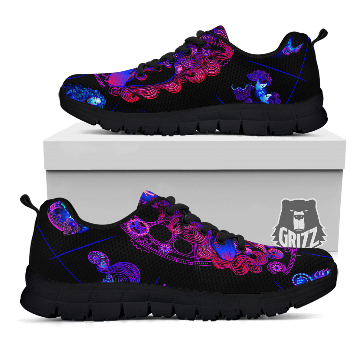 Astrological Signs And Sagittarius Print Black Sneaker-grizzshop