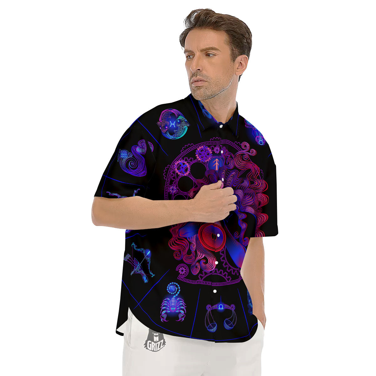 Astrological Signs And Sagittarius Print Men's Short Sleeve Shirts-grizzshop