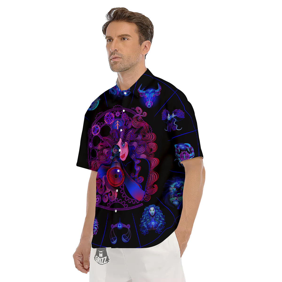 Astrological Signs And Sagittarius Print Men's Short Sleeve Shirts-grizzshop