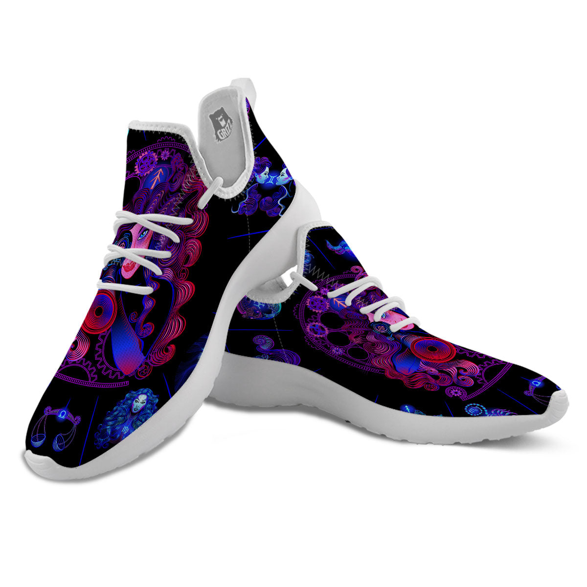 Astrological Signs And Sagittarius Print White Athletic Shoes-grizzshop