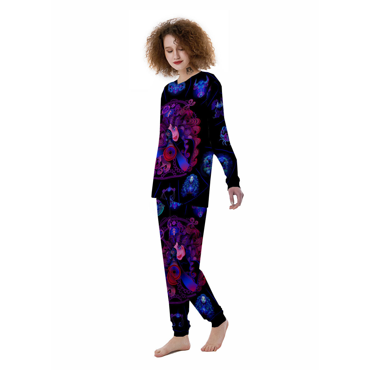 Astrological Signs And Sagittarius Print Women's Pajamas-grizzshop