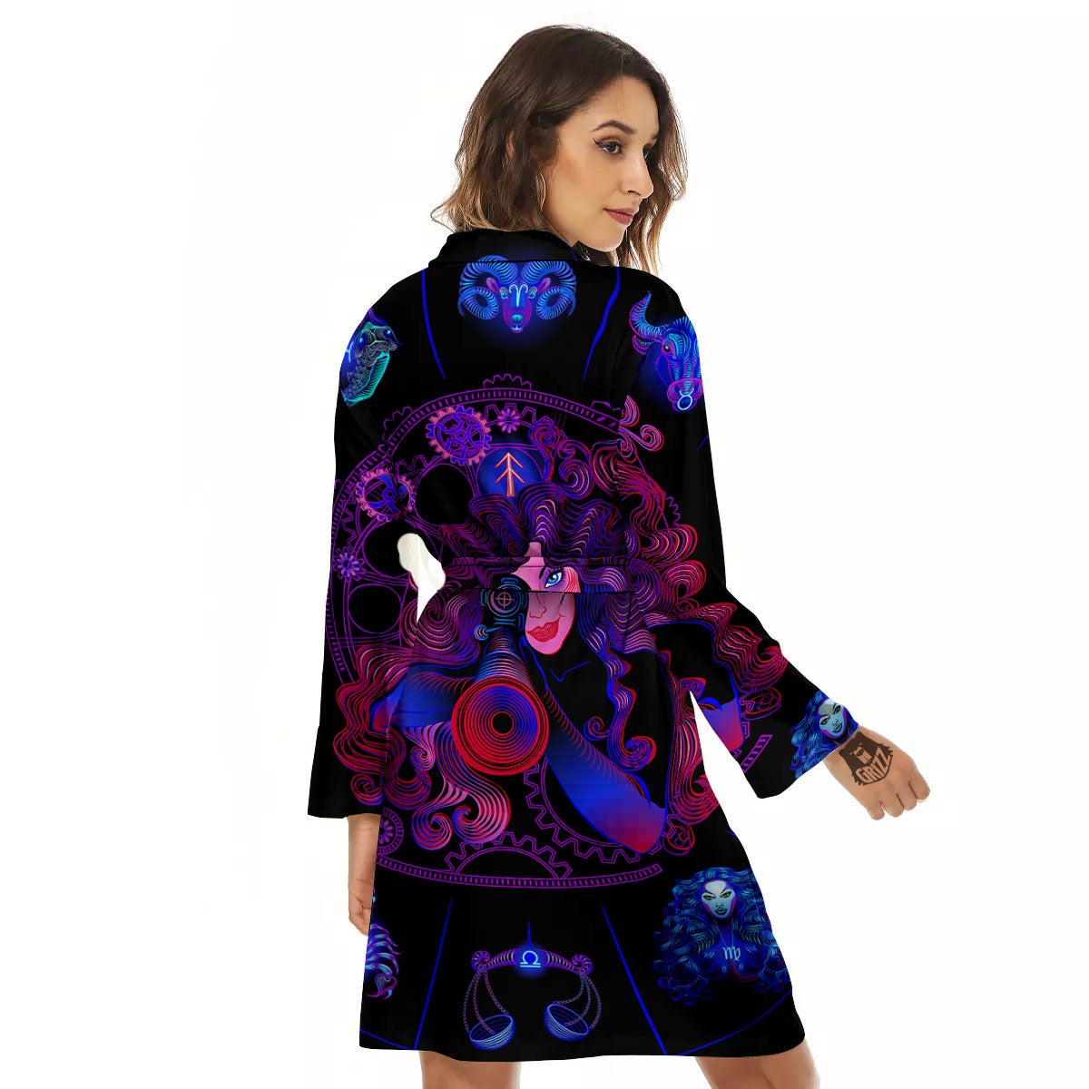 Astrological Signs And Sagittarius Print Women's Robe-grizzshop