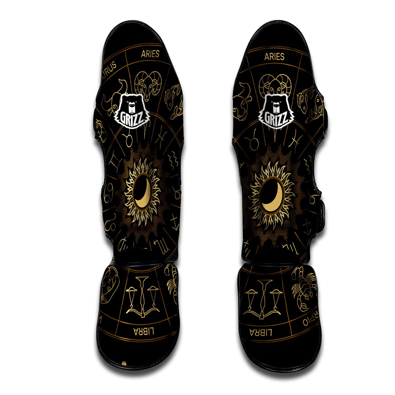 Astrology Zodiac Signs Print Muay Thai Shin Guards-grizzshop