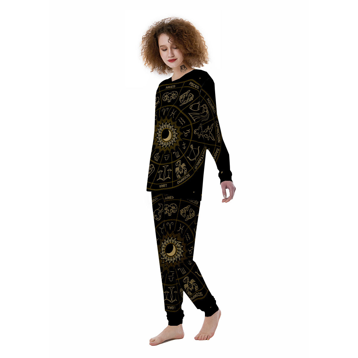 Astrology Zodiac Signs Print Women's Pajamas-grizzshop