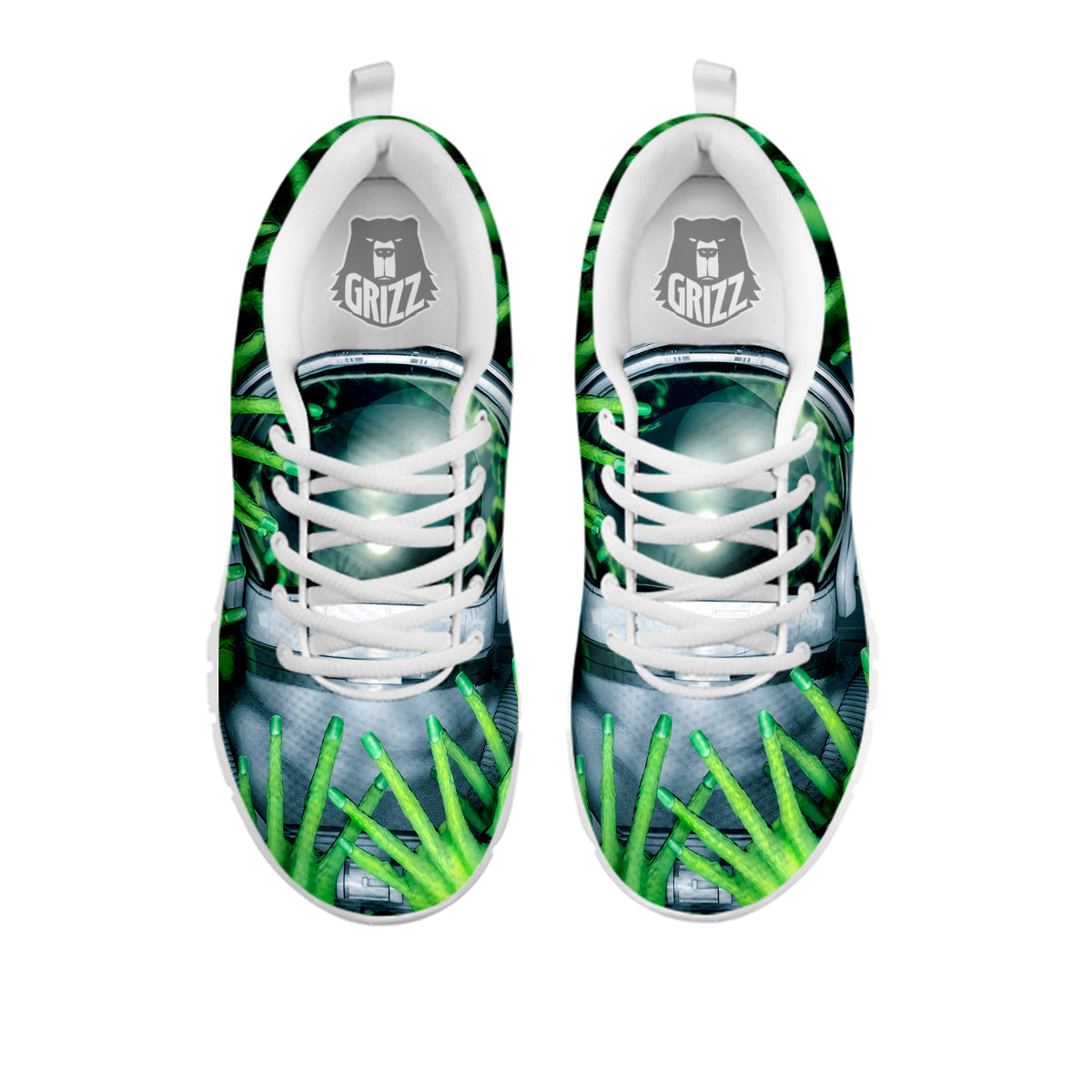 Astronaut And Alien Sci Fi Print White Sneaker-grizzshop