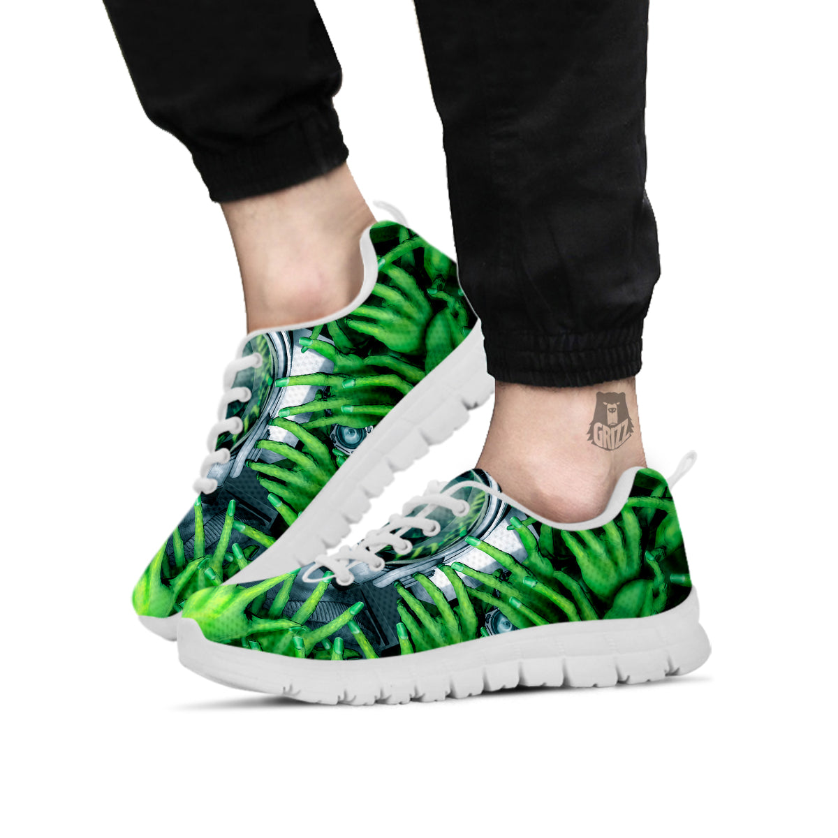 Astronaut And Alien Sci Fi Print White Sneaker-grizzshop