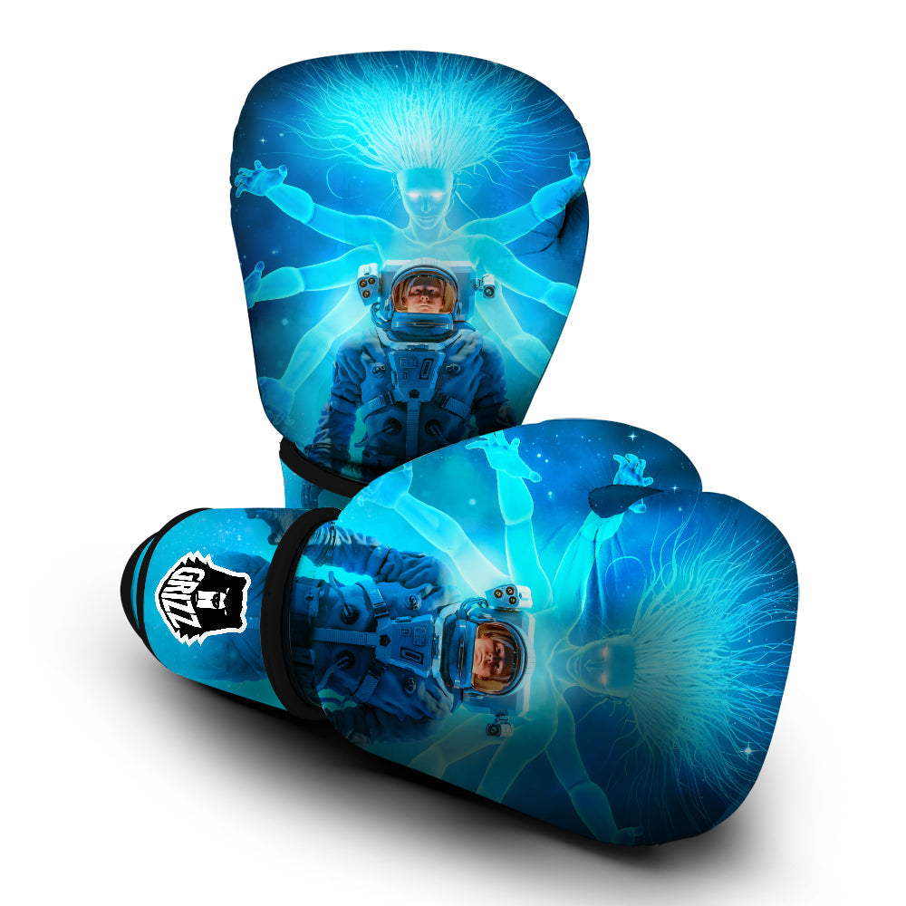 Astronaut And Female Alien Print Boxing Gloves-grizzshop