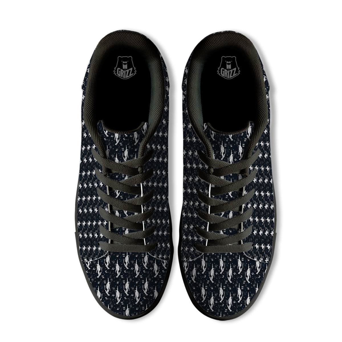 Astronaut Cute Print Pattern Black Low Top Sneakers-grizzshop