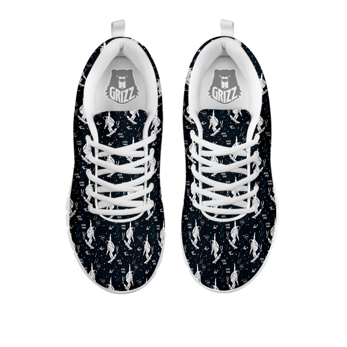 Astronaut Cute Print Pattern White Sneaker-grizzshop