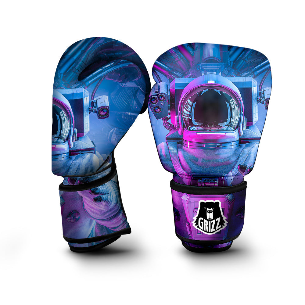 Astronaut Futuristic Print Boxing Gloves-grizzshop