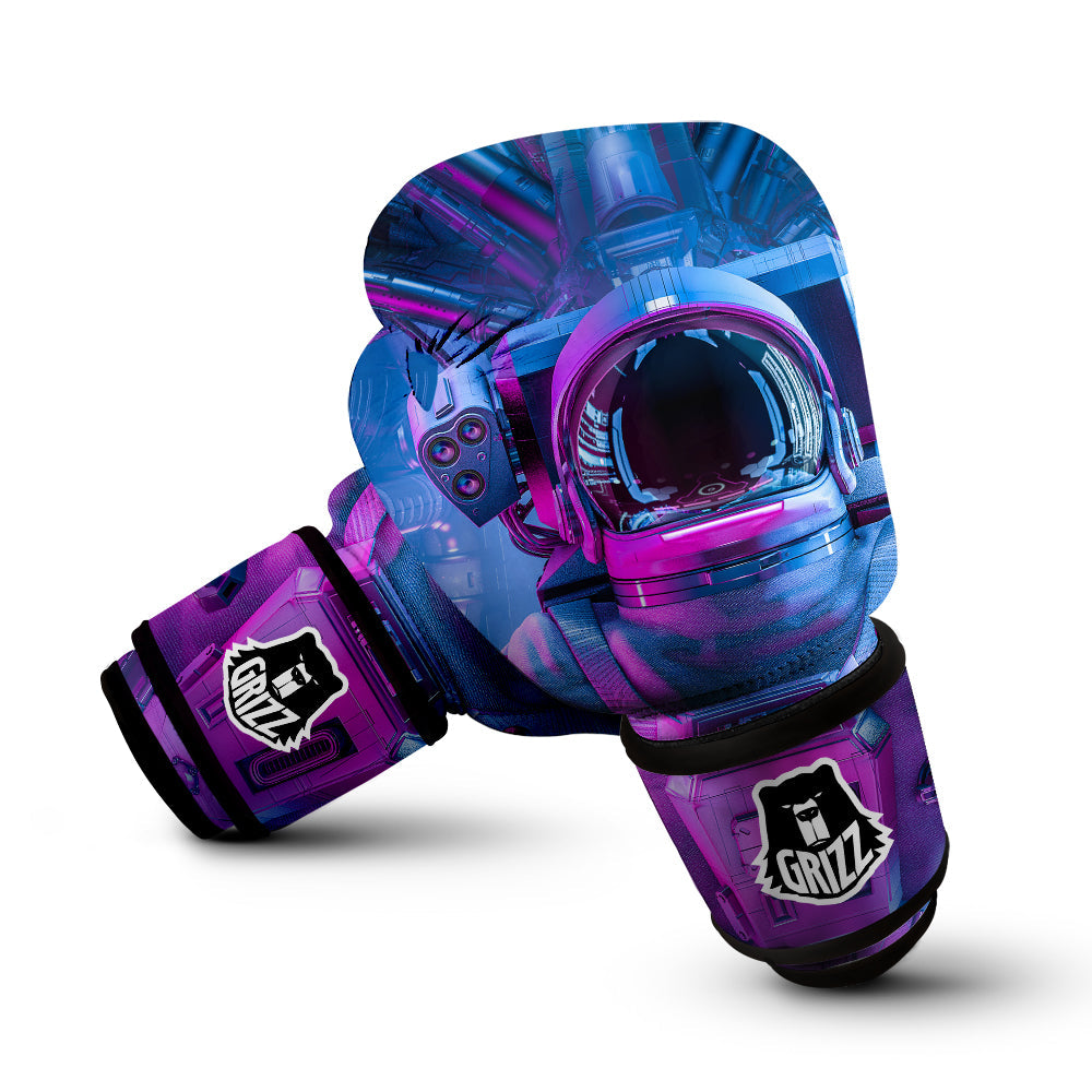 Astronaut Futuristic Print Boxing Gloves-grizzshop