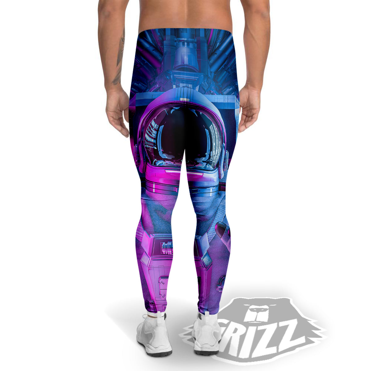 Astronaut Futuristic Print Men's Leggings-grizzshop