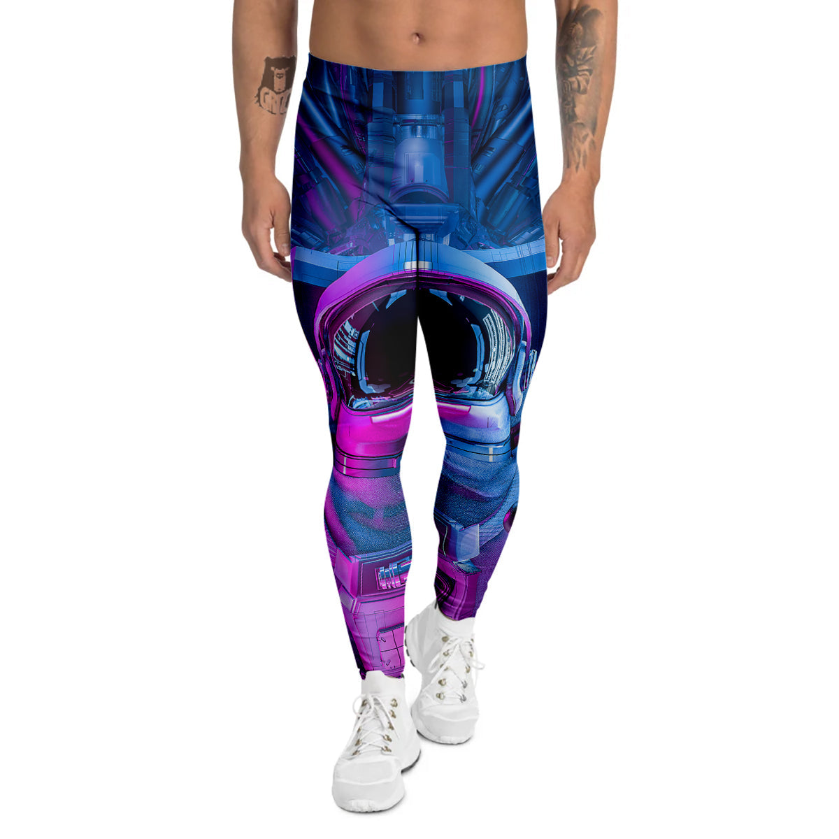 Astronaut Futuristic Print Men's Leggings-grizzshop