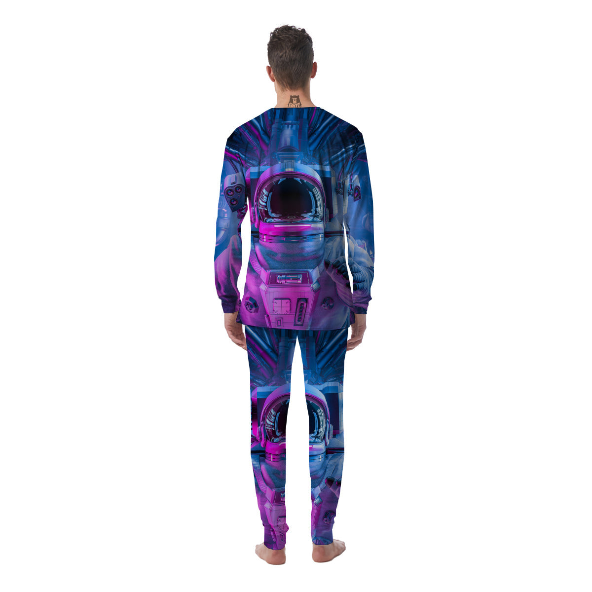 Astronaut Futuristic Print Men's Pajamas-grizzshop