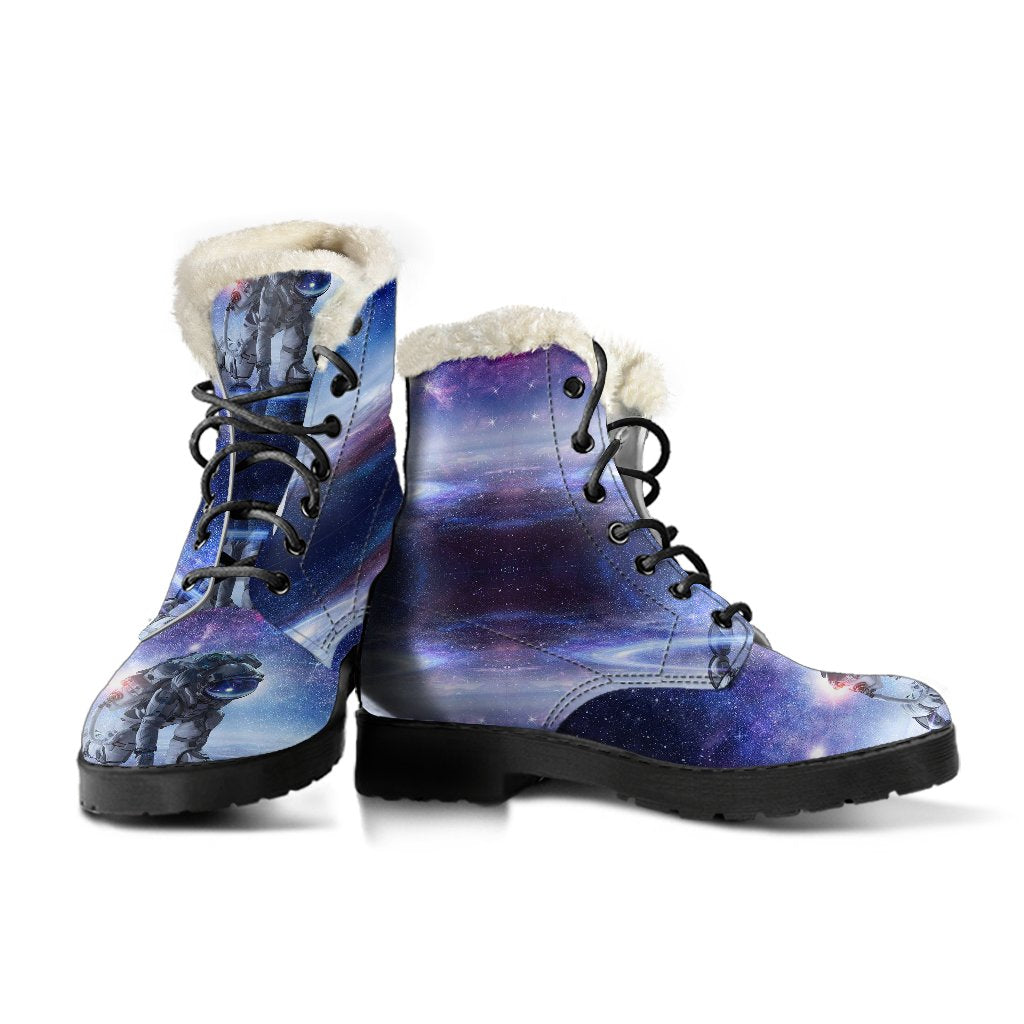 Astronaut Galaxy Space Print Comfy Winter Boots-grizzshop
