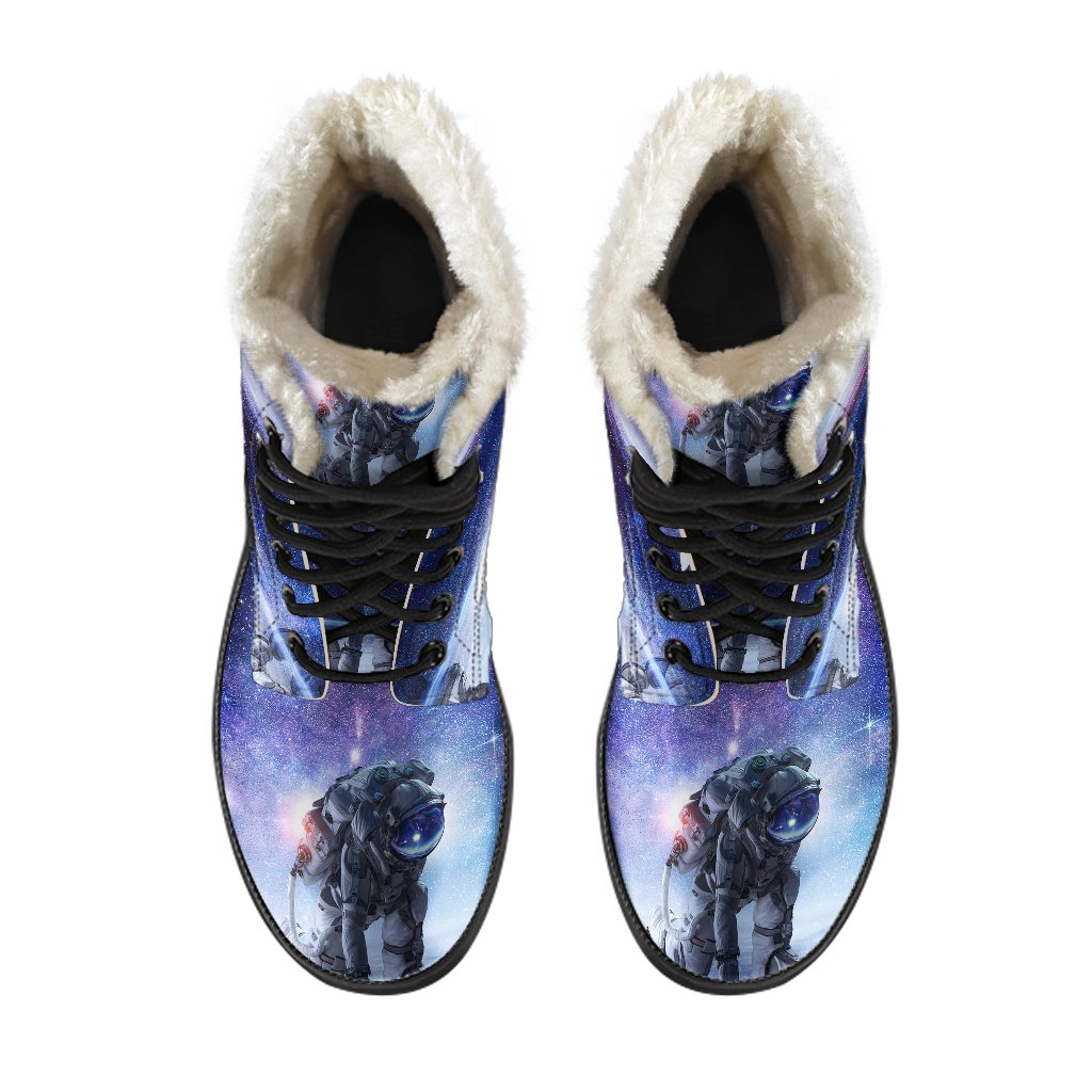 Astronaut Galaxy Space Print Comfy Winter Boots-grizzshop