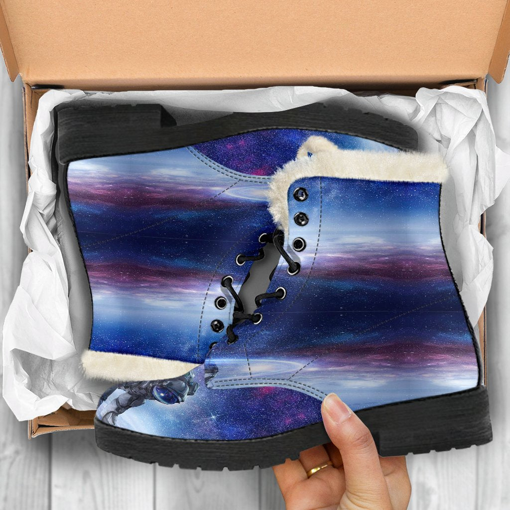 Astronaut Galaxy Space Print Comfy Winter Boots-grizzshop