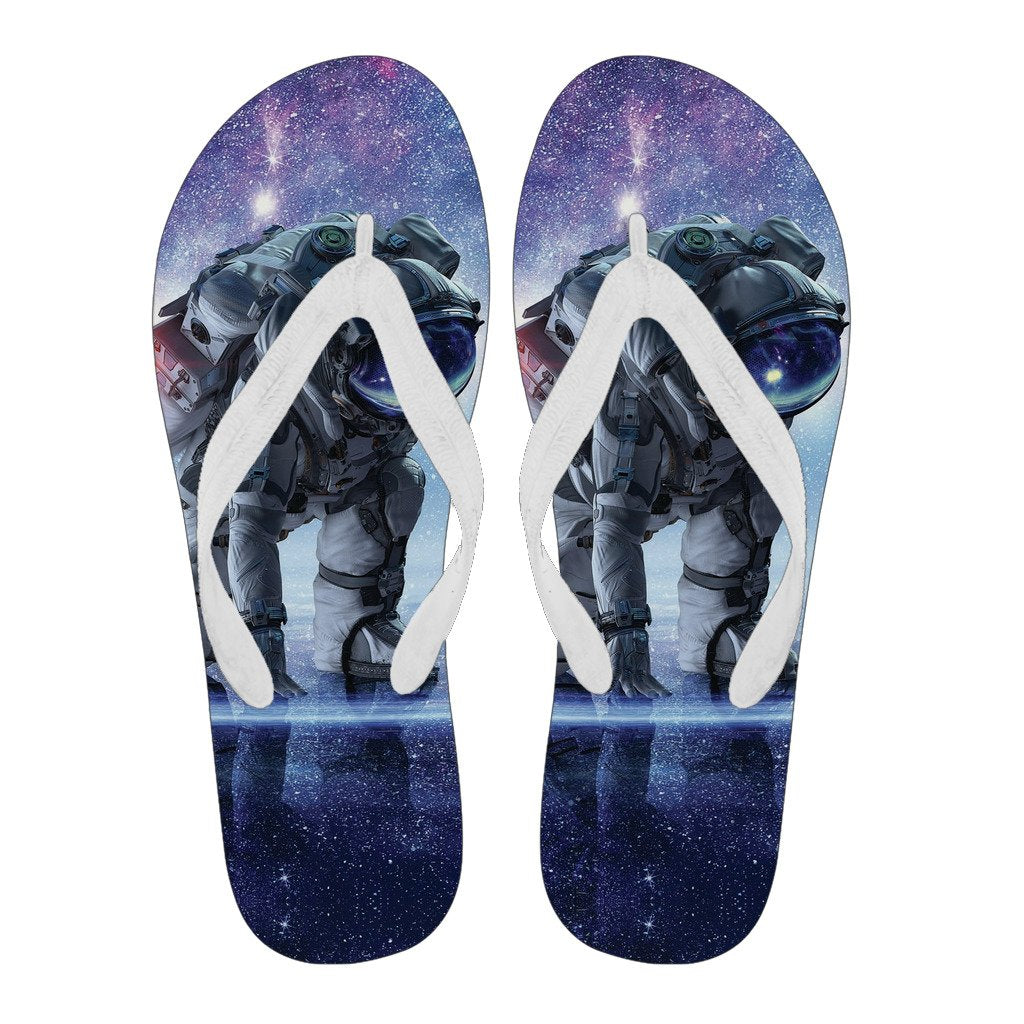 Astronaut Galaxy Space Print Men & Women Flip Flops-grizzshop