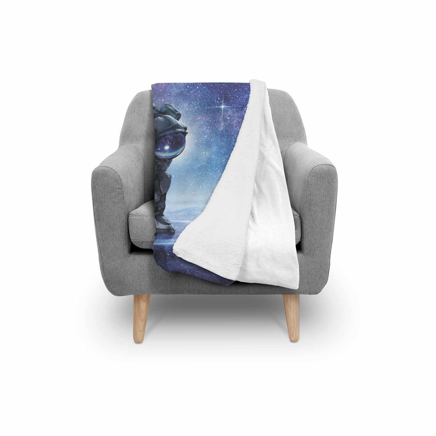 Astronaut Galaxy Space Print Throw Blanket-grizzshop