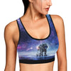 Astronaut Galaxy Space Print Women Sports Bra-grizzshop