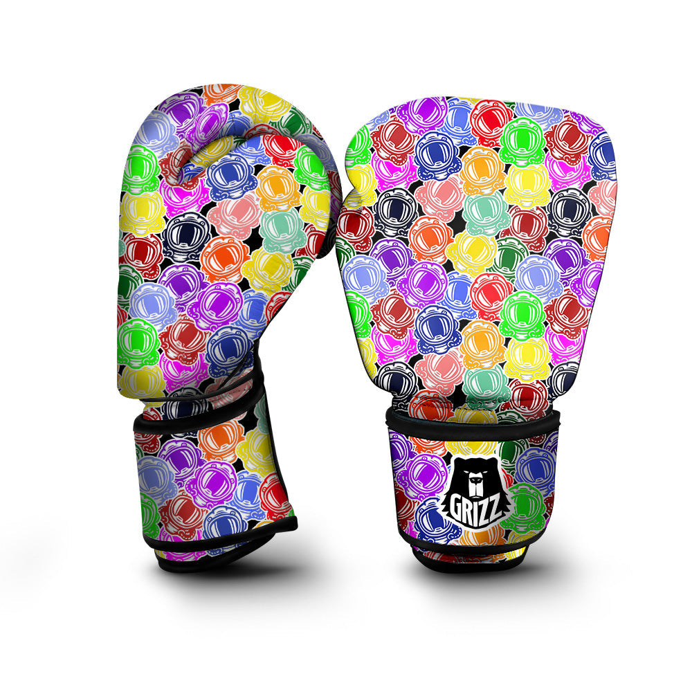 Astronaut Helmet Colorful Print Pattern Boxing Gloves-grizzshop