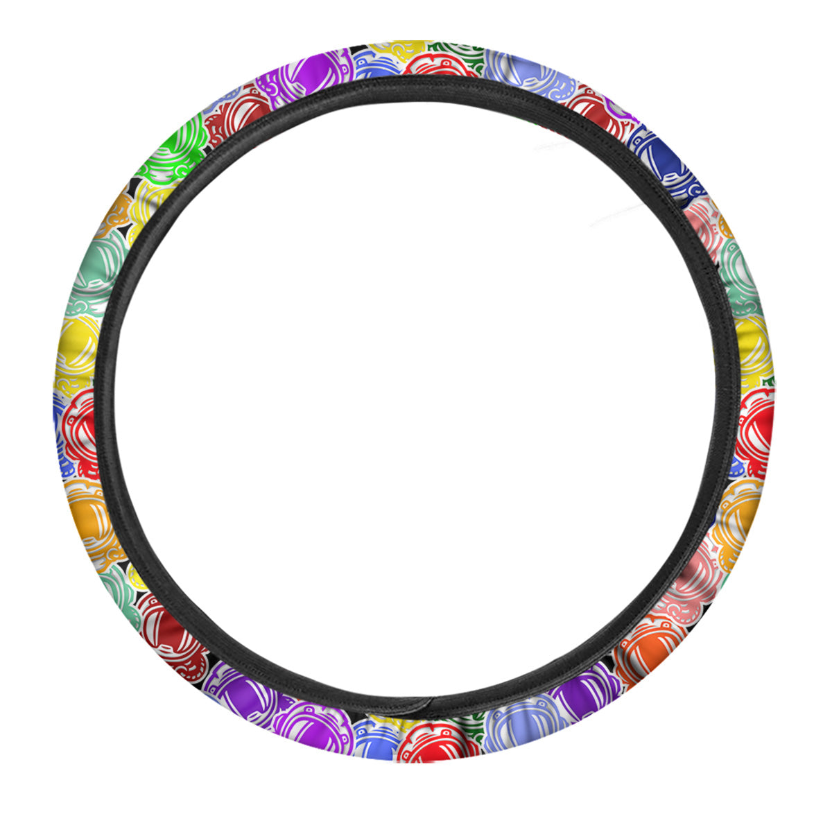 Astronaut Helmet Colorful Print Pattern Car Steering Wheel Cover-grizzshop