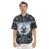 Astronaut In Machine Print Men's Short Sleeve Shirts-grizzshop