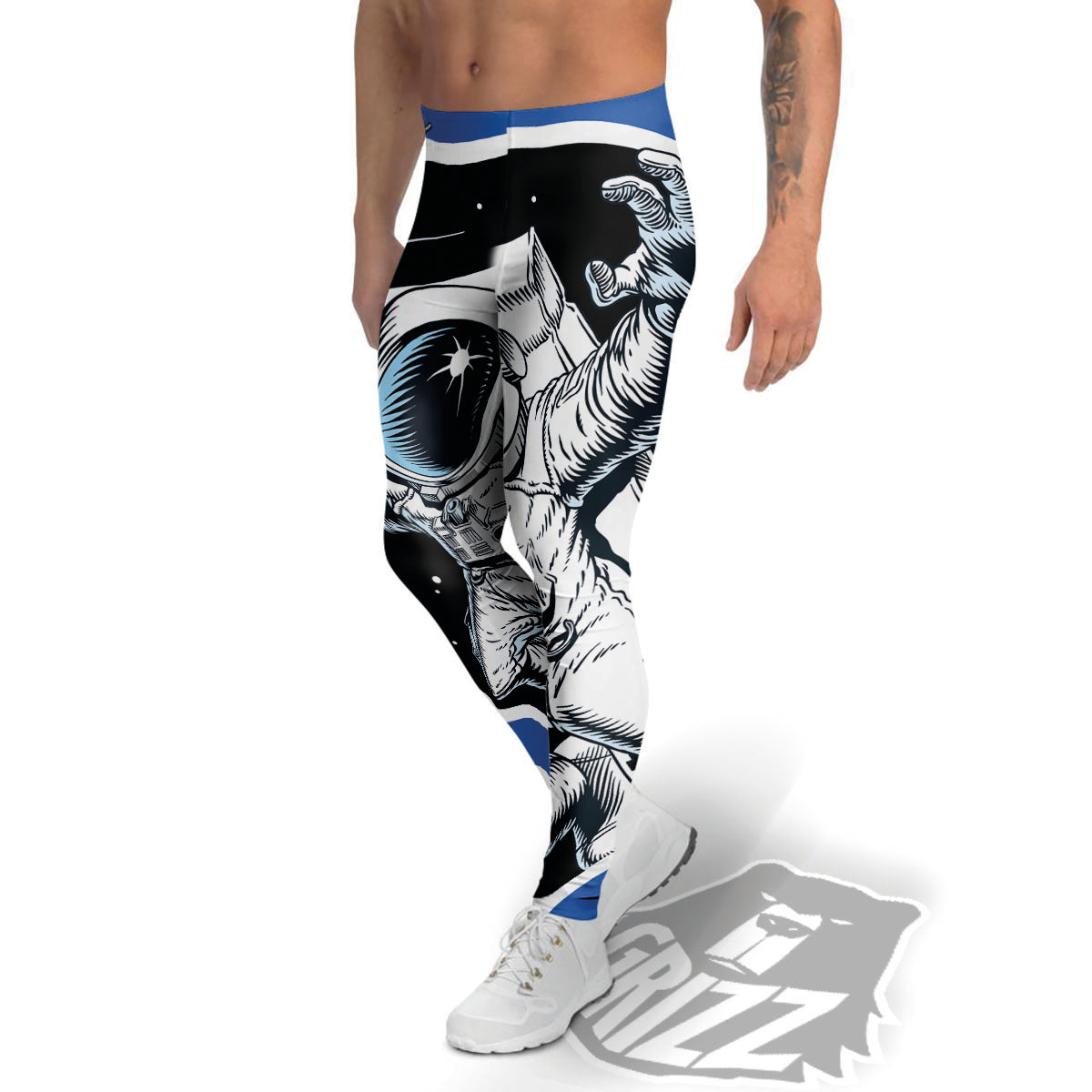 Astronaut In The Space Print Men's Leggings-grizzshop