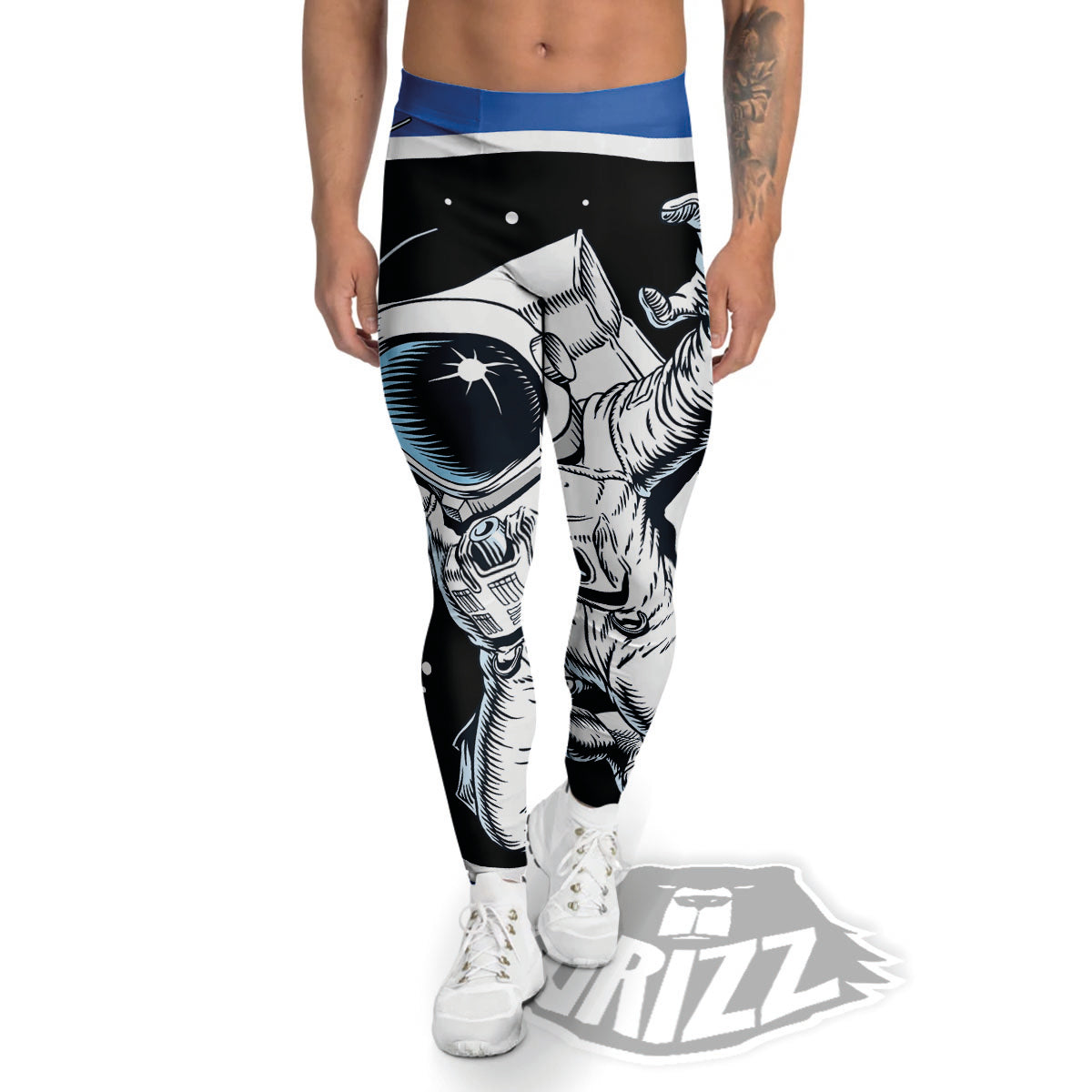 Astronaut In The Space Print Men's Leggings-grizzshop