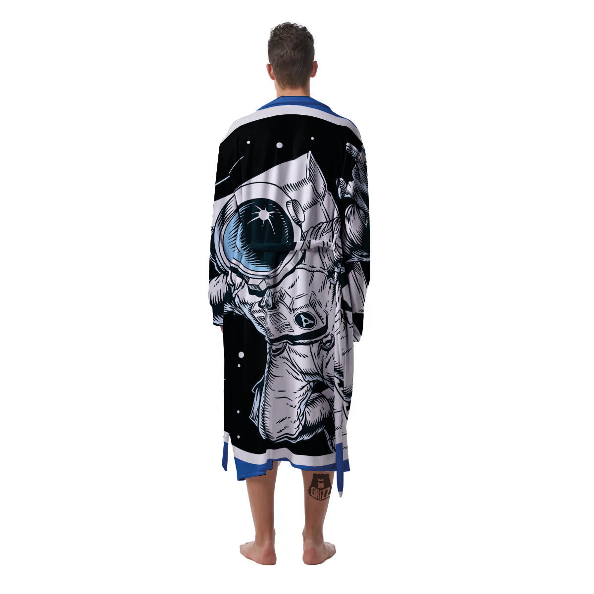 Astronaut In The Space Print Men's Robe-grizzshop