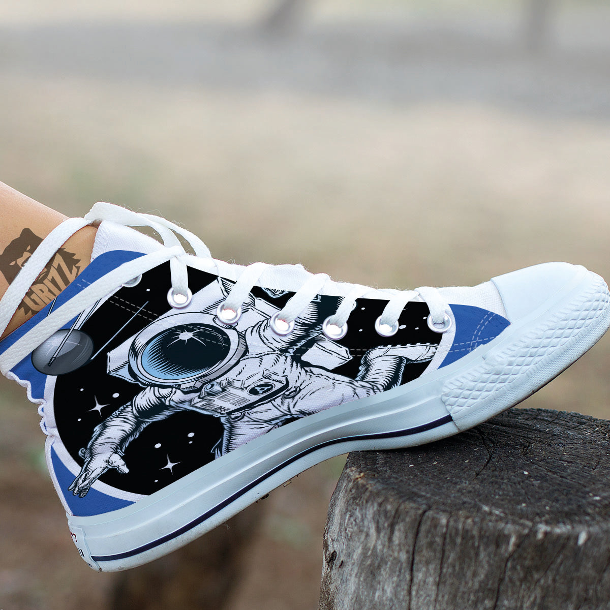 Astronaut In The Space Print White High Top Shoes-grizzshop
