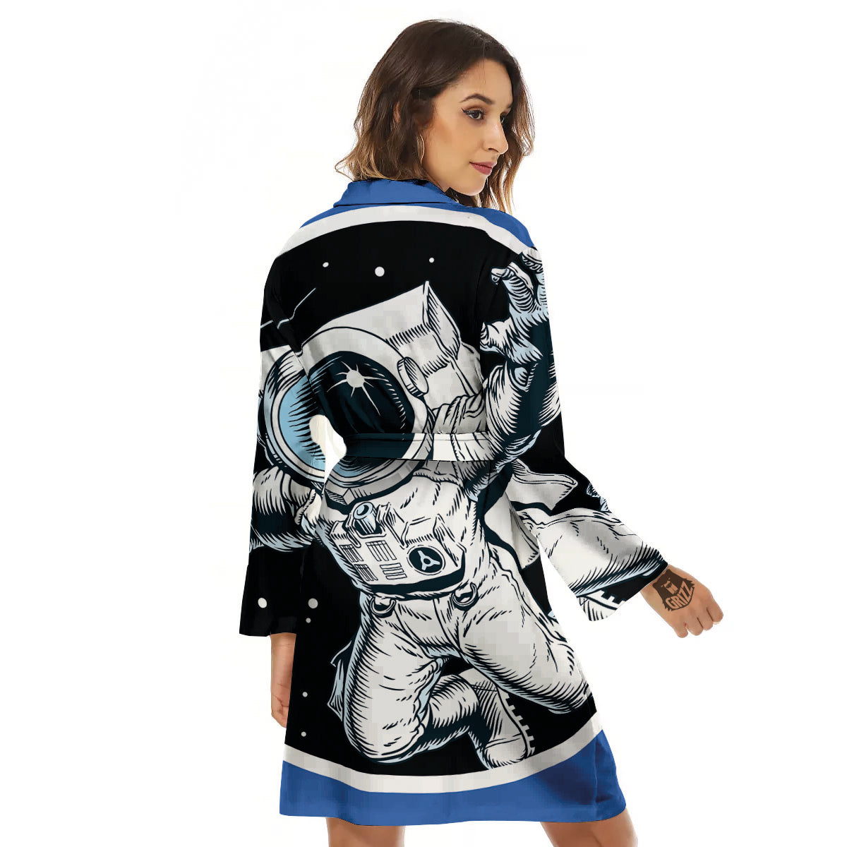 Astronaut In The Space Print Women's Robe-grizzshop