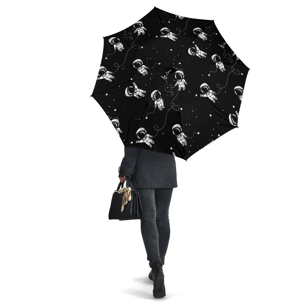 Astronaut Pattern Print Automatic Foldable Umbrella-grizzshop